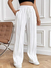 Load image into Gallery viewer, Drawstring Wide Leg Pants with Pockets