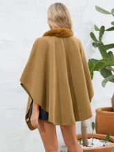 Load image into Gallery viewer, Under the Lights Fuzzy Trim Open Front Poncho