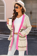 Load image into Gallery viewer, Savannah Contrast Tied Open Front Cardigan