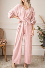 Load image into Gallery viewer, V-Neck Balloon Sleeve Wide Leg Jumpsuit