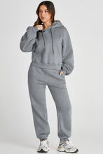 Load image into Gallery viewer, Dropped Shoulder Hooded Top and Pants Active Set