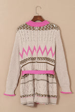 Load image into Gallery viewer, Savannah Contrast Tied Open Front Cardigan