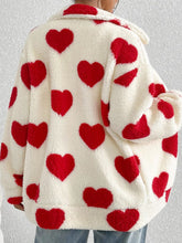 Load image into Gallery viewer, Still In Love with You Heart Zip Up Drop Shoulder Furry Jacket