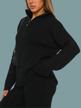 Load image into Gallery viewer, Quarter Zip Long Sleeve Top and Pants Set