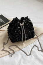 Load image into Gallery viewer, Sequin Chain Drawstring Bucket Bag