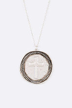 Load image into Gallery viewer, One True God Embossed Cross Pendant Necklace