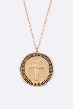 Load image into Gallery viewer, One True God Embossed Cross Pendant Necklace