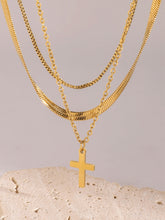 Load image into Gallery viewer, Love of God 18K Gold-Plated Three-Layered Cross Necklace