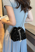 Load image into Gallery viewer, Sequin Chain Drawstring Bucket Bag