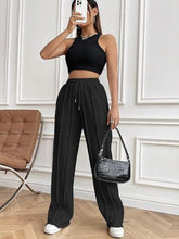 Load image into Gallery viewer, Drawstring Wide Leg Pants with Pockets