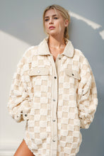 Load image into Gallery viewer, Effortlessly Chic Button Up Fuzzy Checkered Shacket