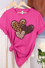 Load image into Gallery viewer, Cre8ed2luv&#39;s Valentine&#39;s Day Leopard Hearts Graphic Tee