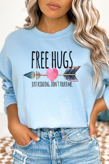 Cre8ed2luv's Valentine's Day Free Hugs Just Kidding Sweatshirt