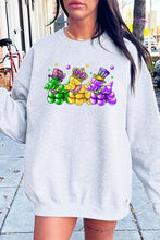 Load image into Gallery viewer, Cre8ed2luv&#39;s Mardi Gras Bead Dog Graphic Sweatshirt