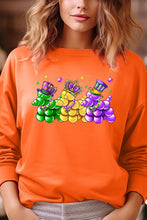 Load image into Gallery viewer, Cre8ed2luv&#39;s Mardi Gras Bead Dog Graphic Sweatshirt