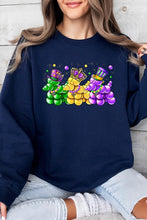 Load image into Gallery viewer, Cre8ed2luv&#39;s Mardi Gras Bead Dog Graphic Sweatshirt