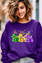 Load image into Gallery viewer, Cre8ed2luv&#39;s Mardi Gras Bead Dog Graphic Sweatshirt