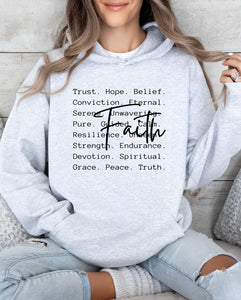 Cre8ed2luv's FAITH Words  PLUS Graphic Hoodie