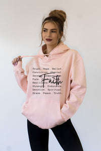 Cre8ed2luv's FAITH Words  PLUS Graphic Hoodie