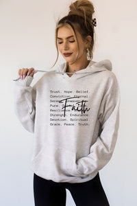 Cre8ed2luv's FAITH Words  PLUS Graphic Hoodie