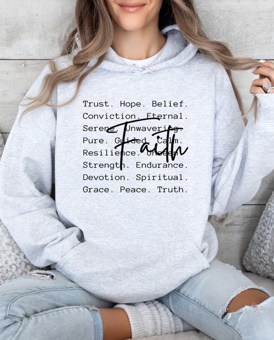 Cre8ed2luv's FAITH Words Graphic Hoodie