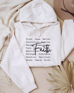 Cre8ed2luv's FAITH Words  PLUS Graphic Hoodie