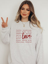 Load image into Gallery viewer, Cre8ed2luv&#39;s Love Words PLUS Graphic CrewNeck Sweatshirt