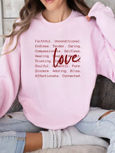 Load image into Gallery viewer, Cre8ed2luv&#39;s Love Words PLUS Graphic CrewNeck Sweatshirt