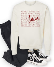 Load image into Gallery viewer, Cre8ed2luv&#39;s Love Words PLUS Graphic CrewNeck Sweatshirt