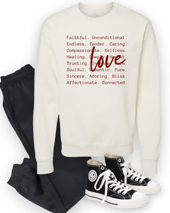 Cre8ed2luv's Love Words PLUS Graphic CrewNeck Sweatshirt