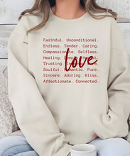 Load image into Gallery viewer, Cre8ed2luv&#39;s Love Words PLUS Graphic CrewNeck Sweatshirt