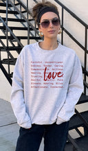 Load image into Gallery viewer, Cre8ed2luv&#39;s Love Words PLUS Graphic CrewNeck Sweatshirt