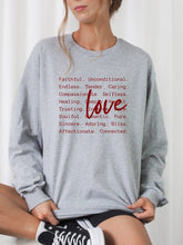 Load image into Gallery viewer, Cre8ed2luv&#39;s Love Words PLUS Graphic CrewNeck Sweatshirt