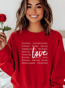 Cre8ed2luv's Love Words Graphic CrewNeck Sweatshirt