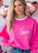 Load image into Gallery viewer, Cre8ed2luv&#39;s Love Words PLUS Graphic CrewNeck Sweatshirt