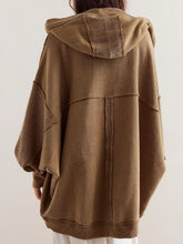 Load image into Gallery viewer, Jackie Exposed Seam Open Front Batwing Sleeve Hooded Cardigan