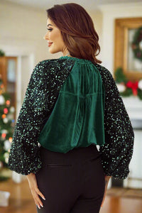 Home for the Holidays Sequin Blouse