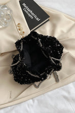 Load image into Gallery viewer, Sequin Chain Drawstring Bucket Bag