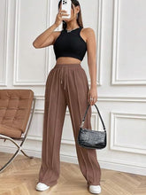 Load image into Gallery viewer, Drawstring Wide Leg Pants with Pockets