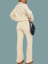 Load image into Gallery viewer, Quarter Zip Long Sleeve Top and Pants Set