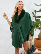 Load image into Gallery viewer, Under the Lights Fuzzy Trim Open Front Poncho