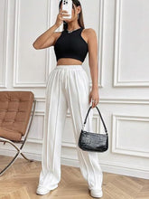 Load image into Gallery viewer, Drawstring Wide Leg Pants with Pockets