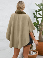 Load image into Gallery viewer, Under the Lights Fuzzy Trim Open Front Poncho