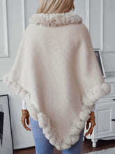 Load image into Gallery viewer, Darla Fuzzy Trim Three-Quarter Sleeve Poncho