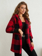 Load image into Gallery viewer, Buffy Buffalo Plaid Hooded Coat