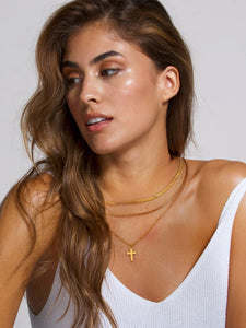 Love of God 18K Gold-Plated Three-Layered Cross Necklace