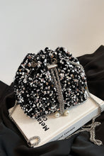 Load image into Gallery viewer, Sequin Chain Drawstring Bucket Bag