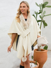 Load image into Gallery viewer, Under the Lights Fuzzy Trim Open Front Poncho