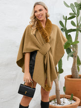 Load image into Gallery viewer, Under the Lights Fuzzy Trim Open Front Poncho