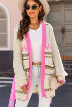 Load image into Gallery viewer, Savannah Contrast Tied Open Front Cardigan